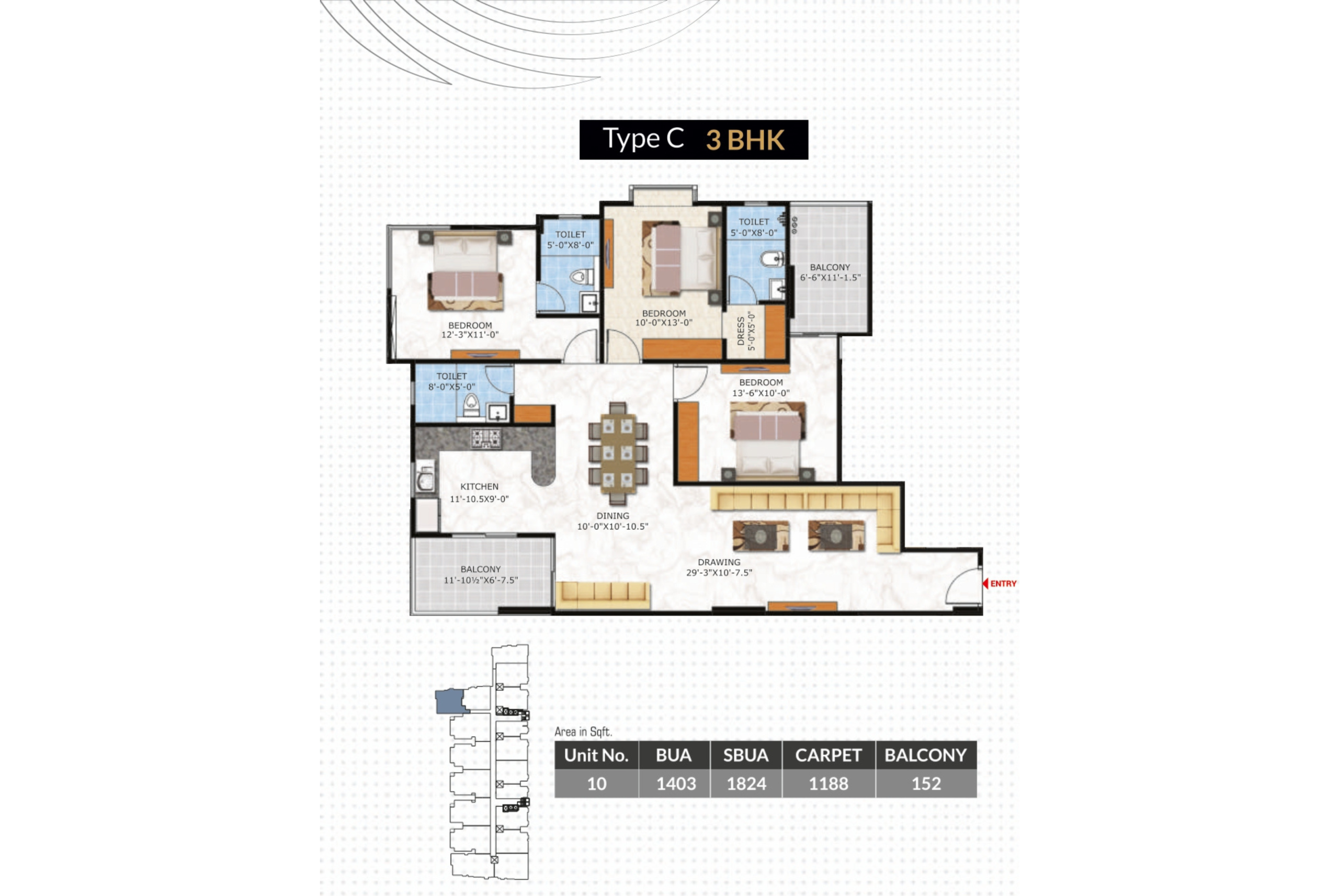 3 BHK TYPE C 3 BHK TYPE C - Sankalp Group