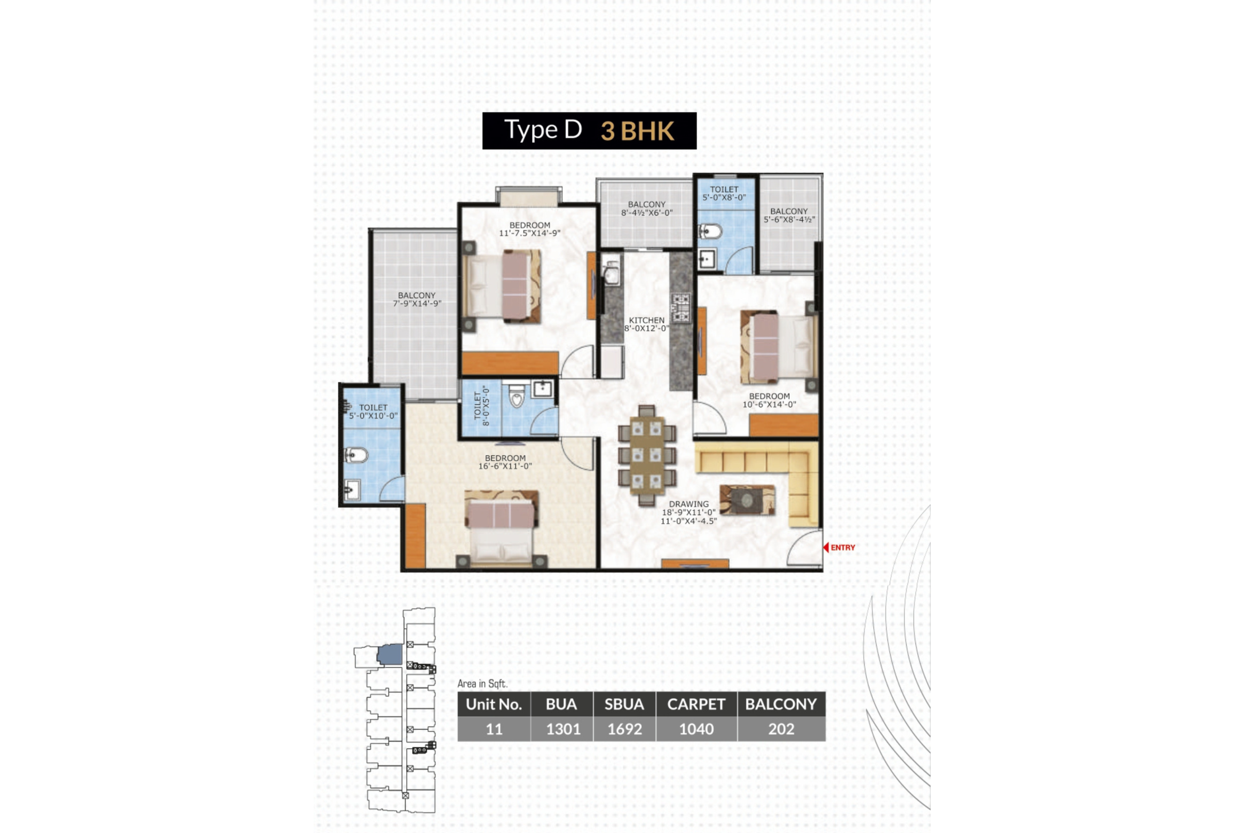 3 BHK TYPE D 3 BHK TYPE D - Sankalp Group