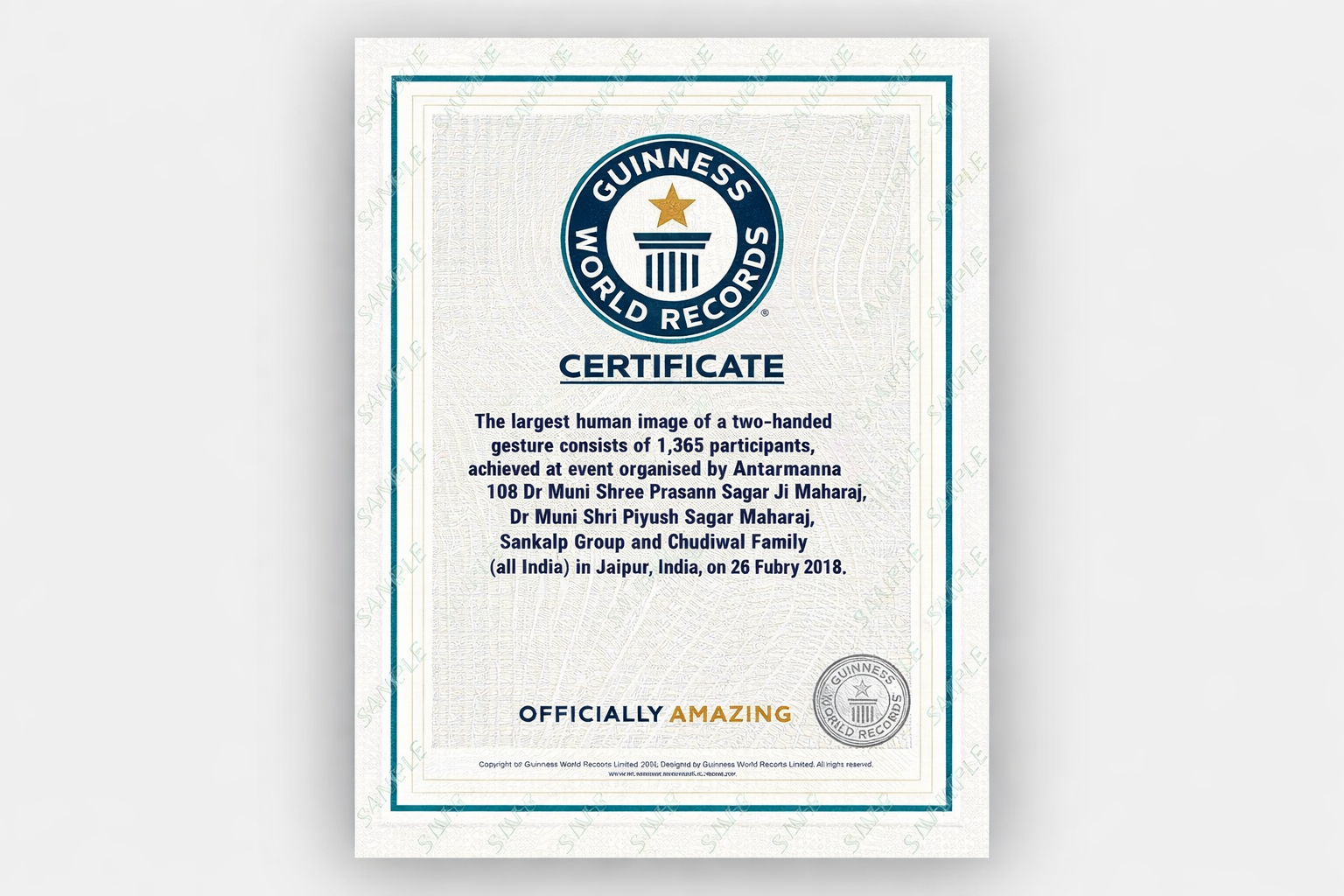 Sankalp Group Guinness World Record – Largest Human Image